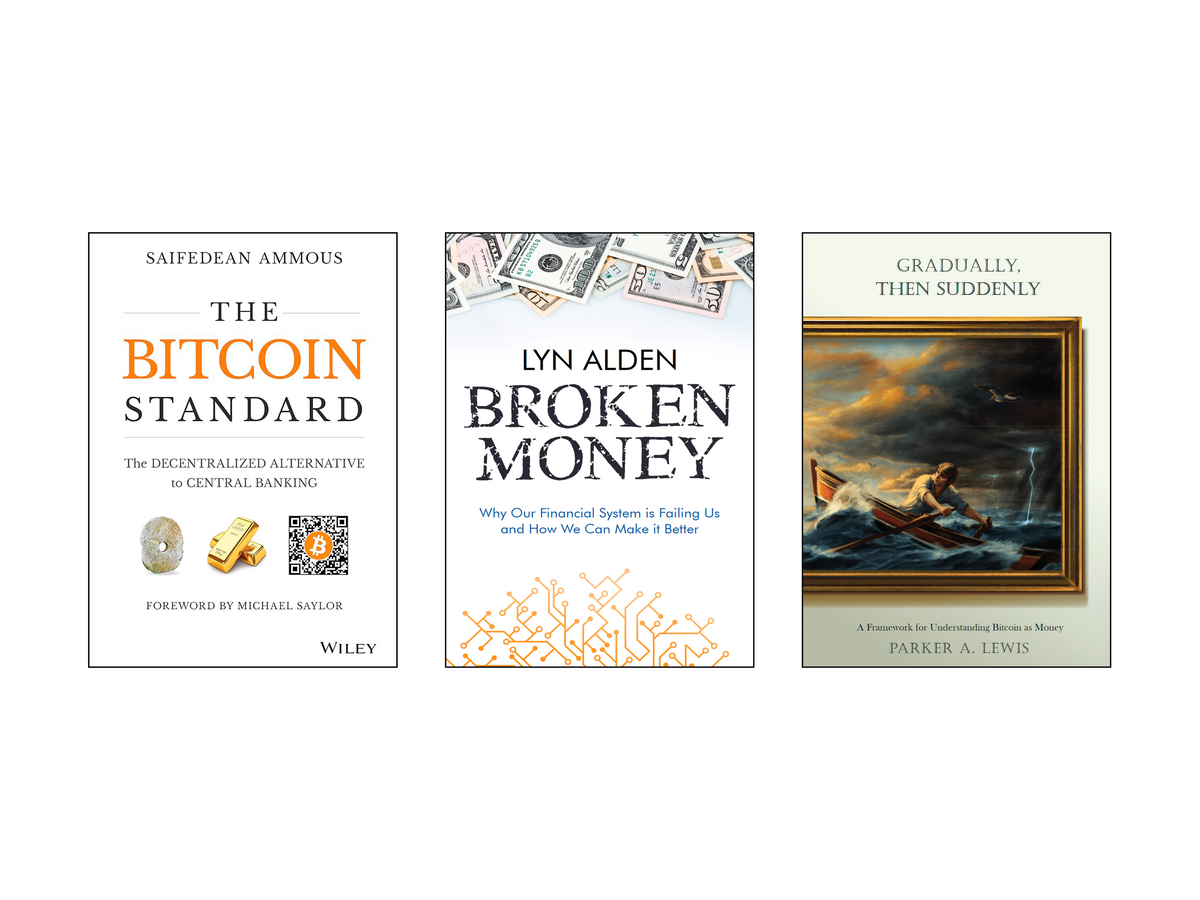 The Bitcoin Library: original covers of The Bitcoin Standard, Broken Money and Gradually, Then Suddenly